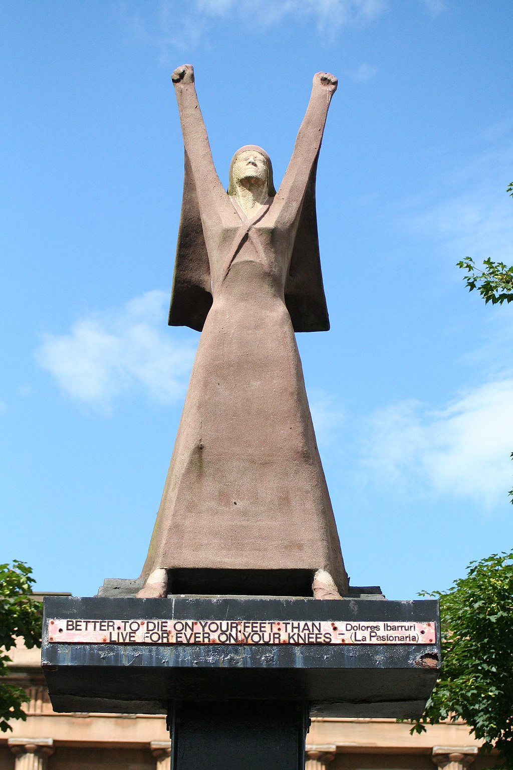 The International Brigade monument in Glasgow