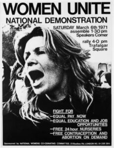 Poster for the first WLM march, 6 March 1971.