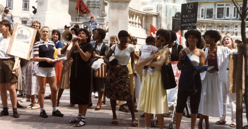 A protest by Liverpool Black Sisters, 1980s
